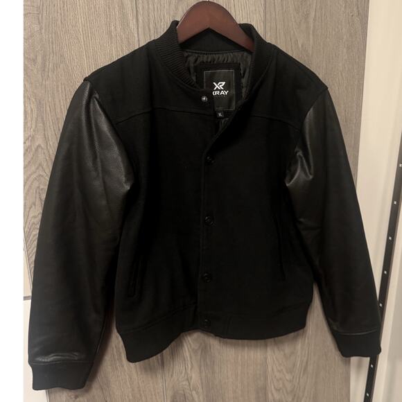 XRAY Boy's Wool Varsity Bomber Jacket w/ Grainey Sleeves XL - Picture 7 of 15